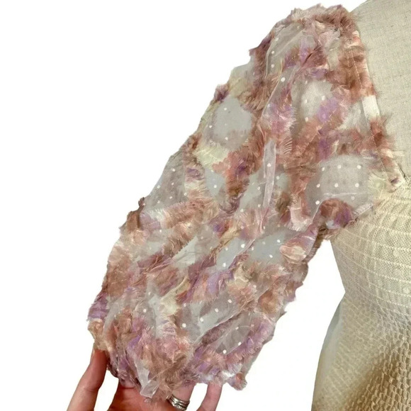 NEW Free People Intimately Silverlake Picnic Cami Sheer Smocked Puff Sleeve Top - Picture 4 of 8